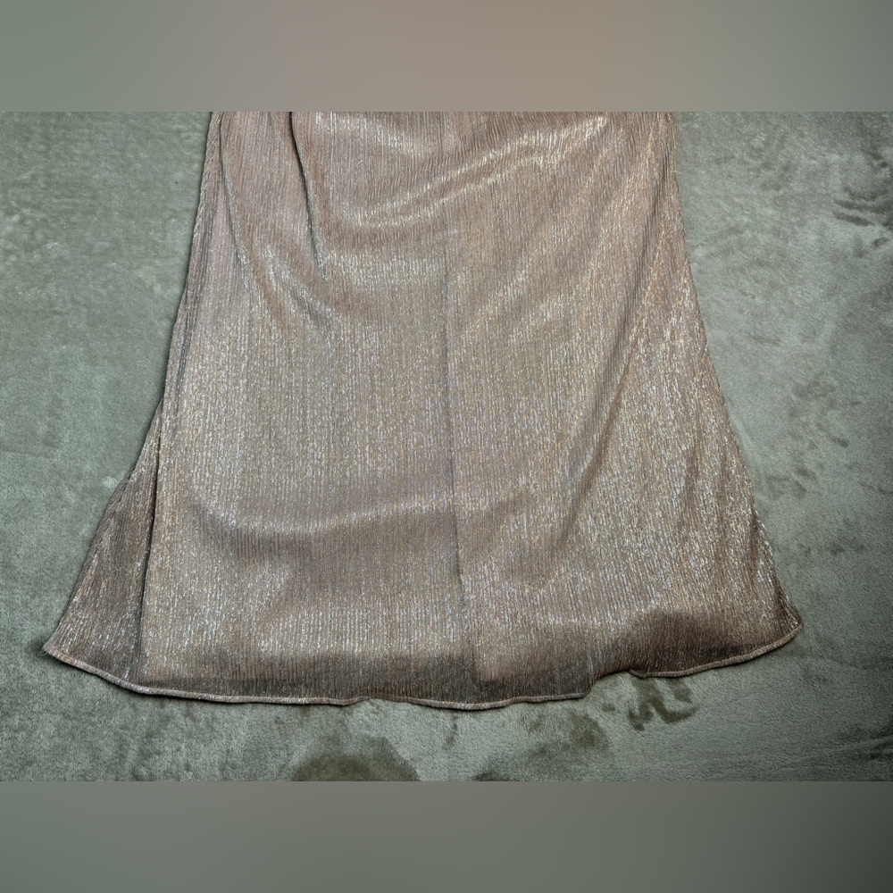 Show Me Your MuMu Caitlin Ruffle Maxi Dress Womens Small Pink Sparkle Chiffon - Picture 8 of 15